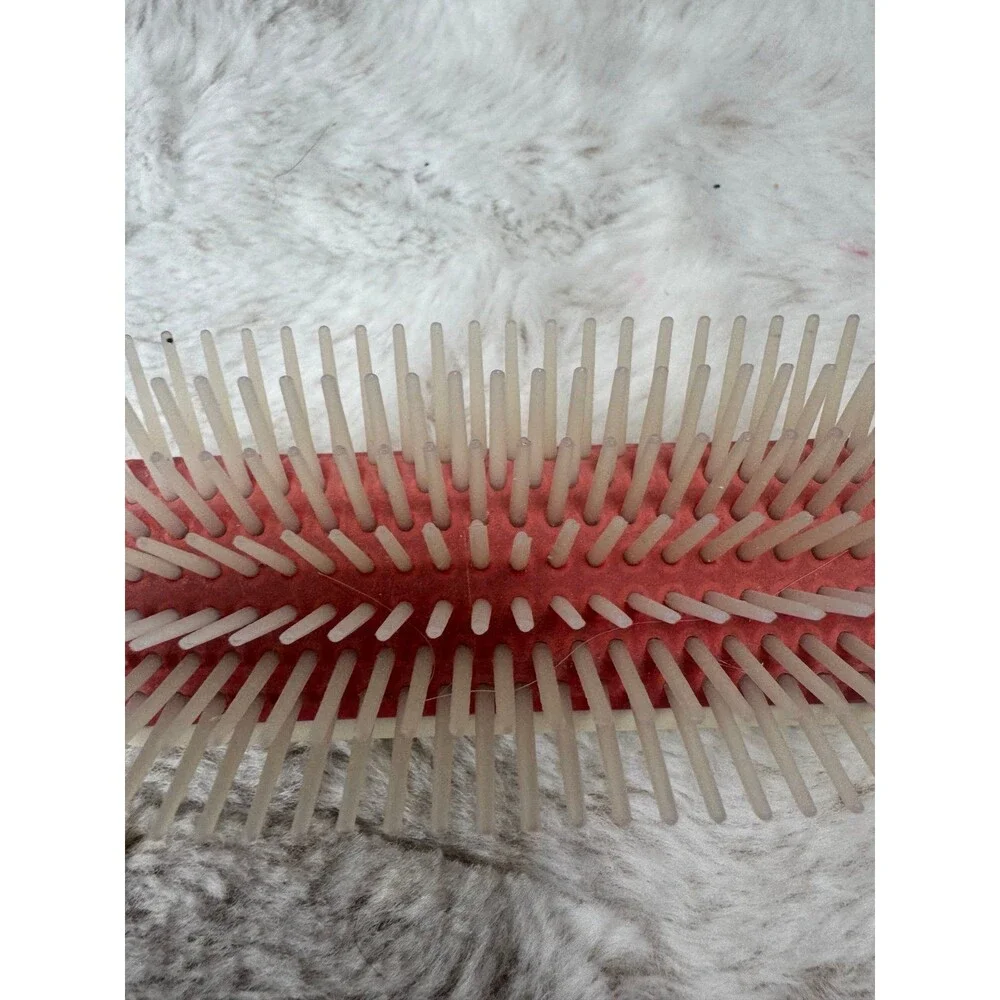 Vintage Conair Red Rubber Cushion Hair Brush All Purpose Styling Essentials 8”